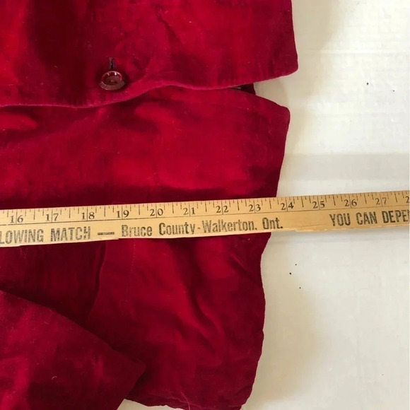 Vtg Red  Velvet Blazer - Picture 11 of 12